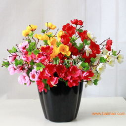 人造迎春花與小桃花 戶外花壇景觀的持久美化之選